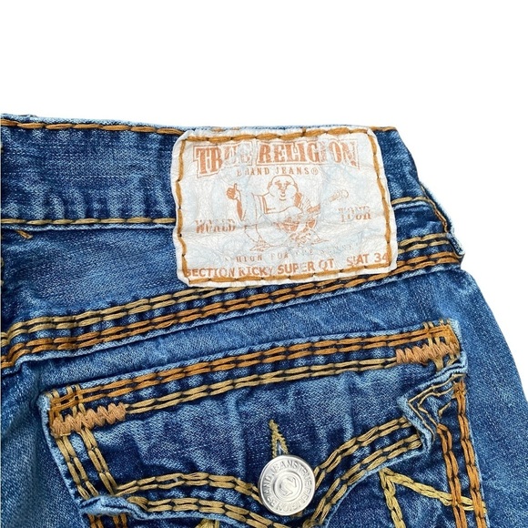 Vintage True Religion Jeans Size 34 RICKY SUPER QT Blue - Picture 6 of 9